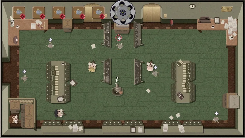 The office, overrun by mice